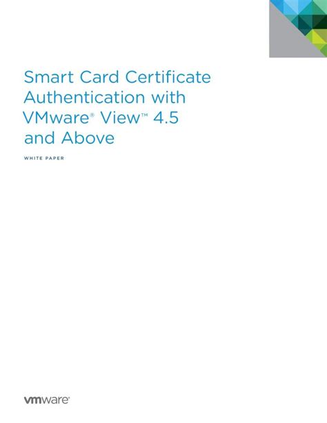 smart card certificate authentication with vmware view|Vmware View .